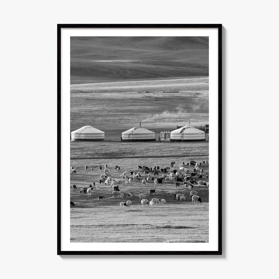 Mongolia Photo Poster, framed poster mockup, white border