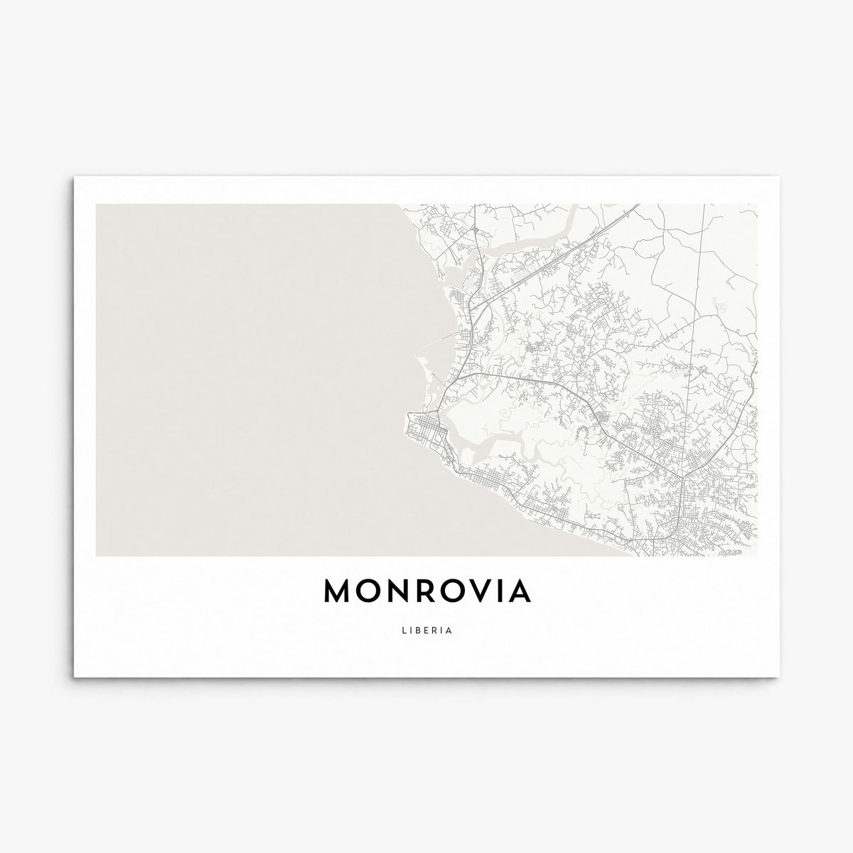 Monrovia Map Poster, print only (unframed)