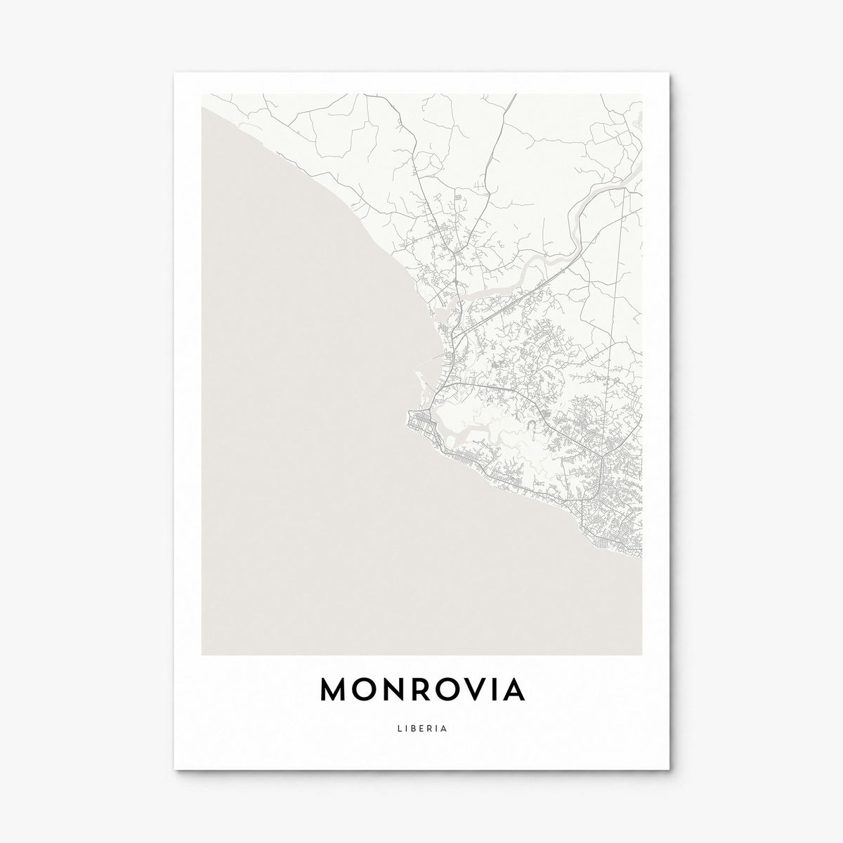 Monrovia Map Poster, print only (unframed)