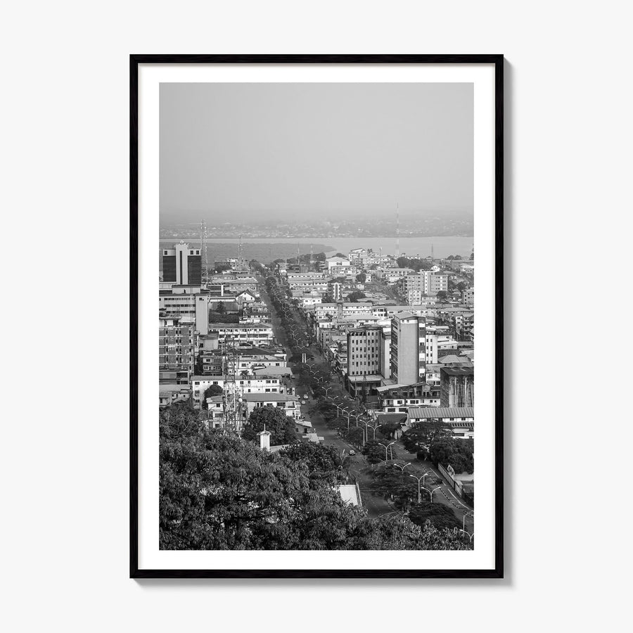 Monrovia Photo Poster, framed poster mockup, white border