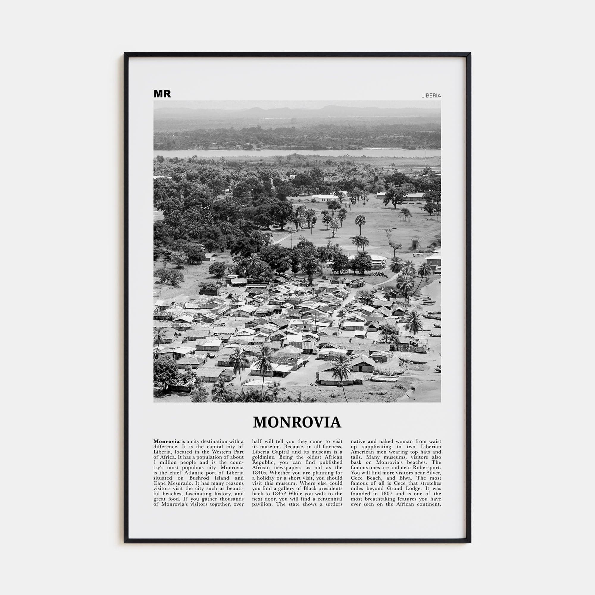 Monrovia Poster None / 8x12 in Nbourhood Travel B&W Poster