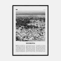 Monrovia Poster Black Wood / 8x12 in Nbourhood Travel B&W Poster