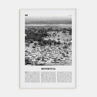 Monrovia Poster White Wood / 8x12 in Nbourhood Travel B&W Poster