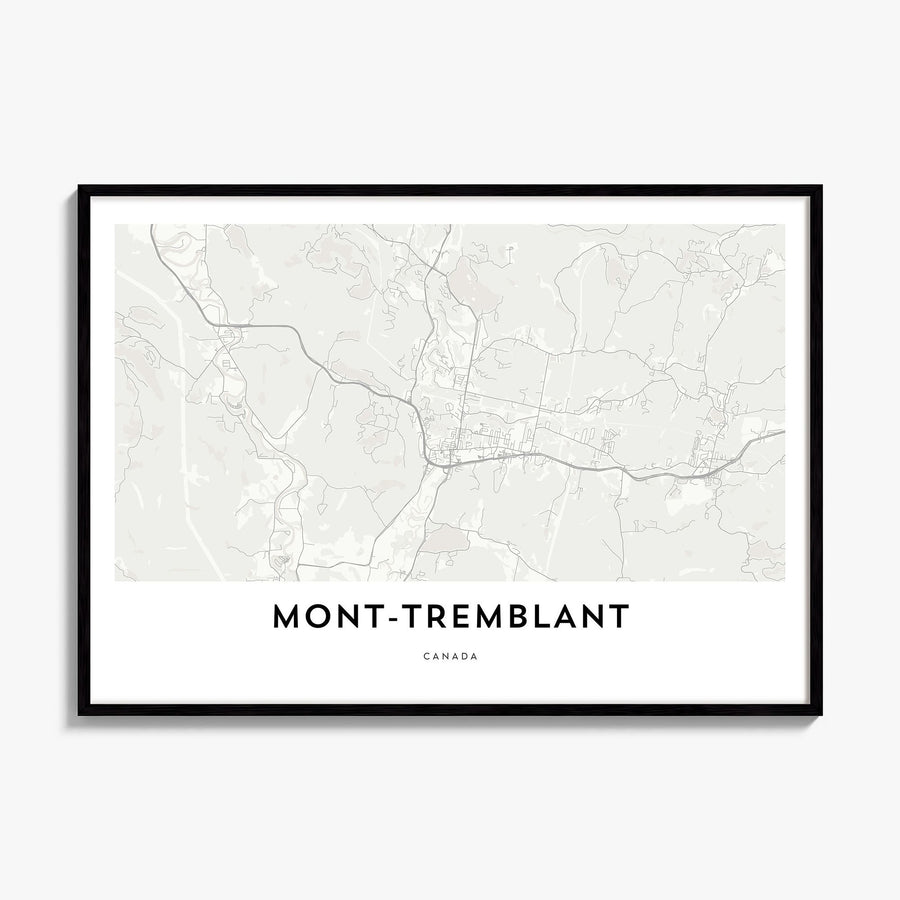 Mont-Tremblant Map Poster, framed poster mockup