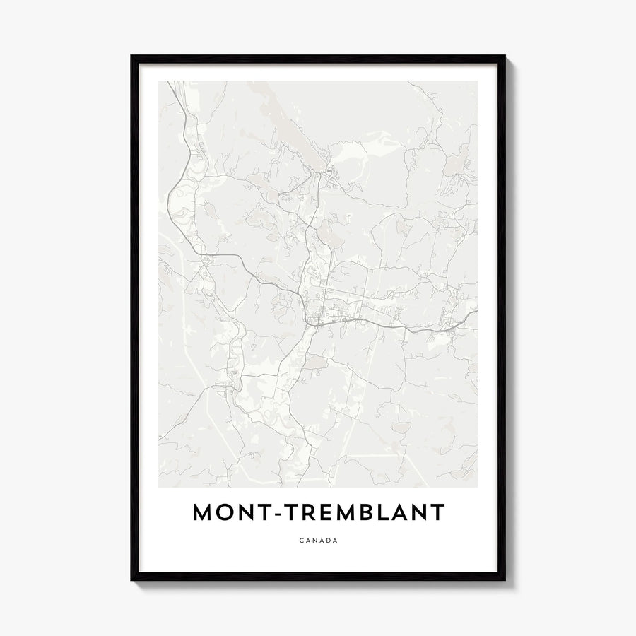 Mont-Tremblant Map Poster, framed poster mockup