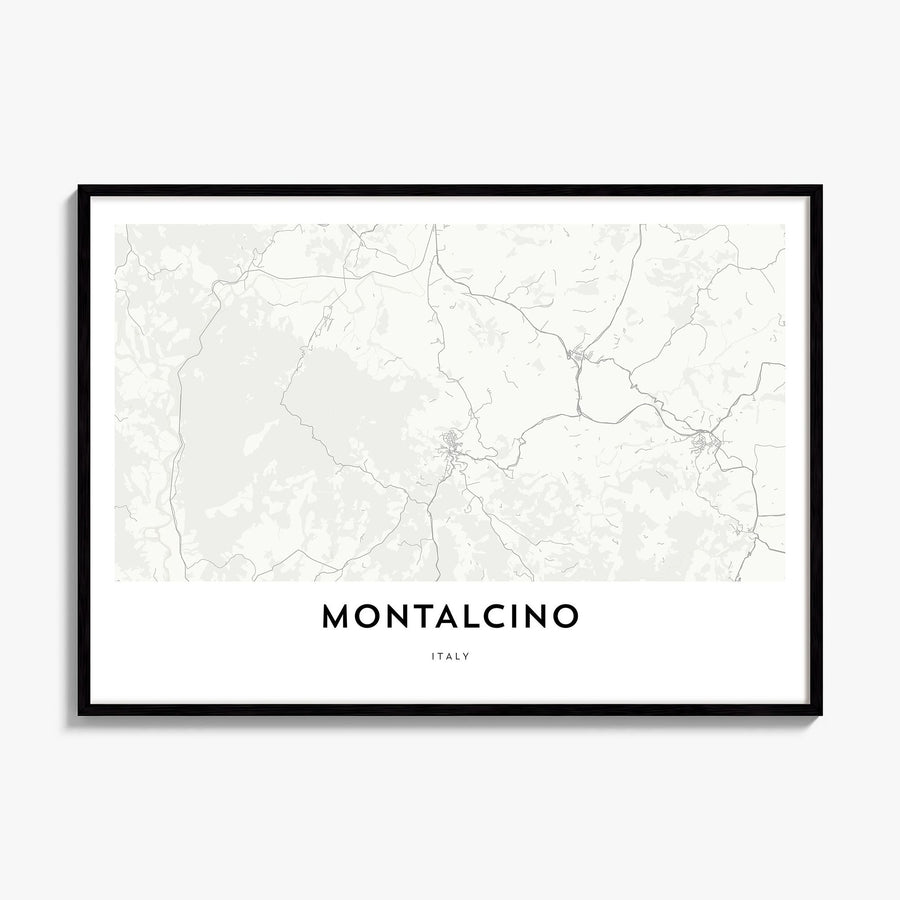 Montalcino Map Poster, framed poster mockup