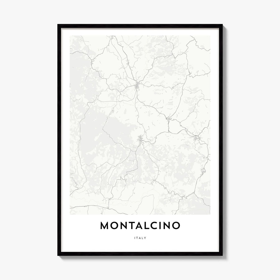 Montalcino Map Poster, framed poster mockup