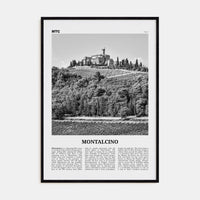 Montalcino Poster Black Wood / 8x12 in Nbourhood Travel B&W Poster