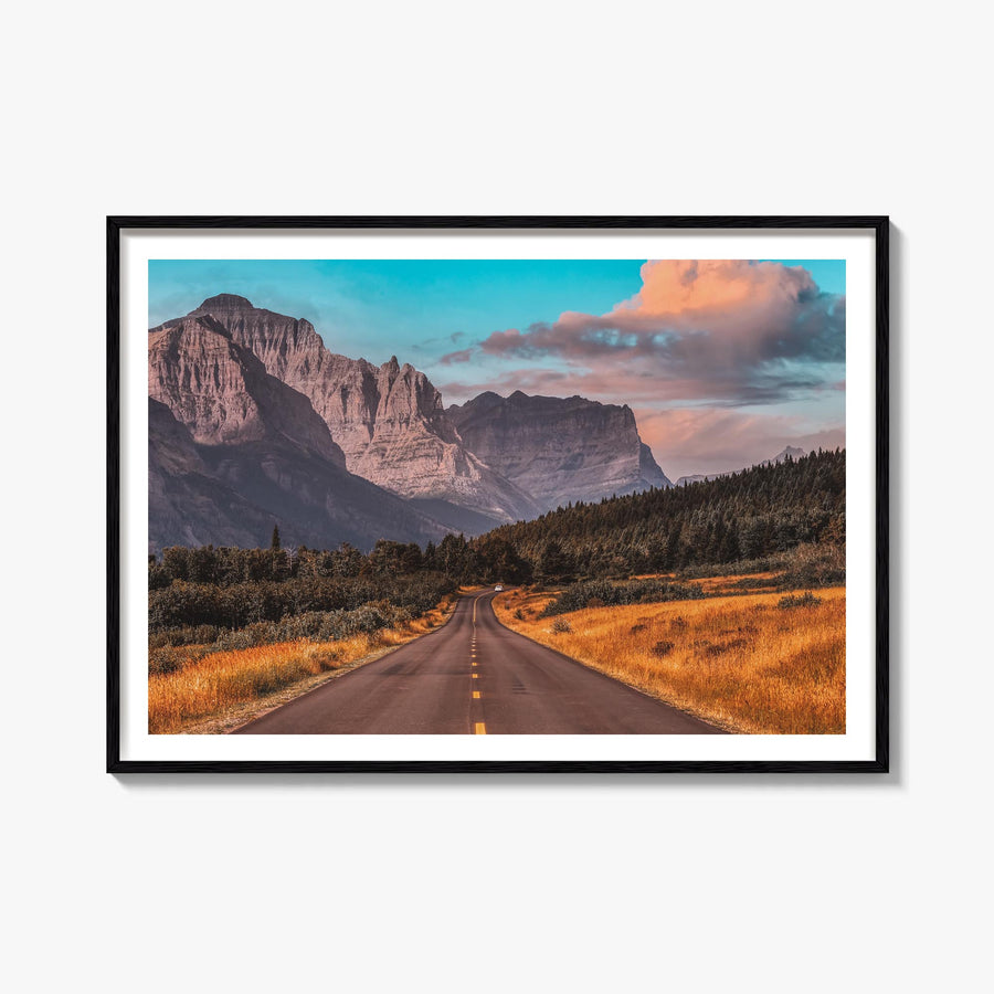 Montana colorful photo poster of United States – horizontal wall art, unframed print shown in interior mockup