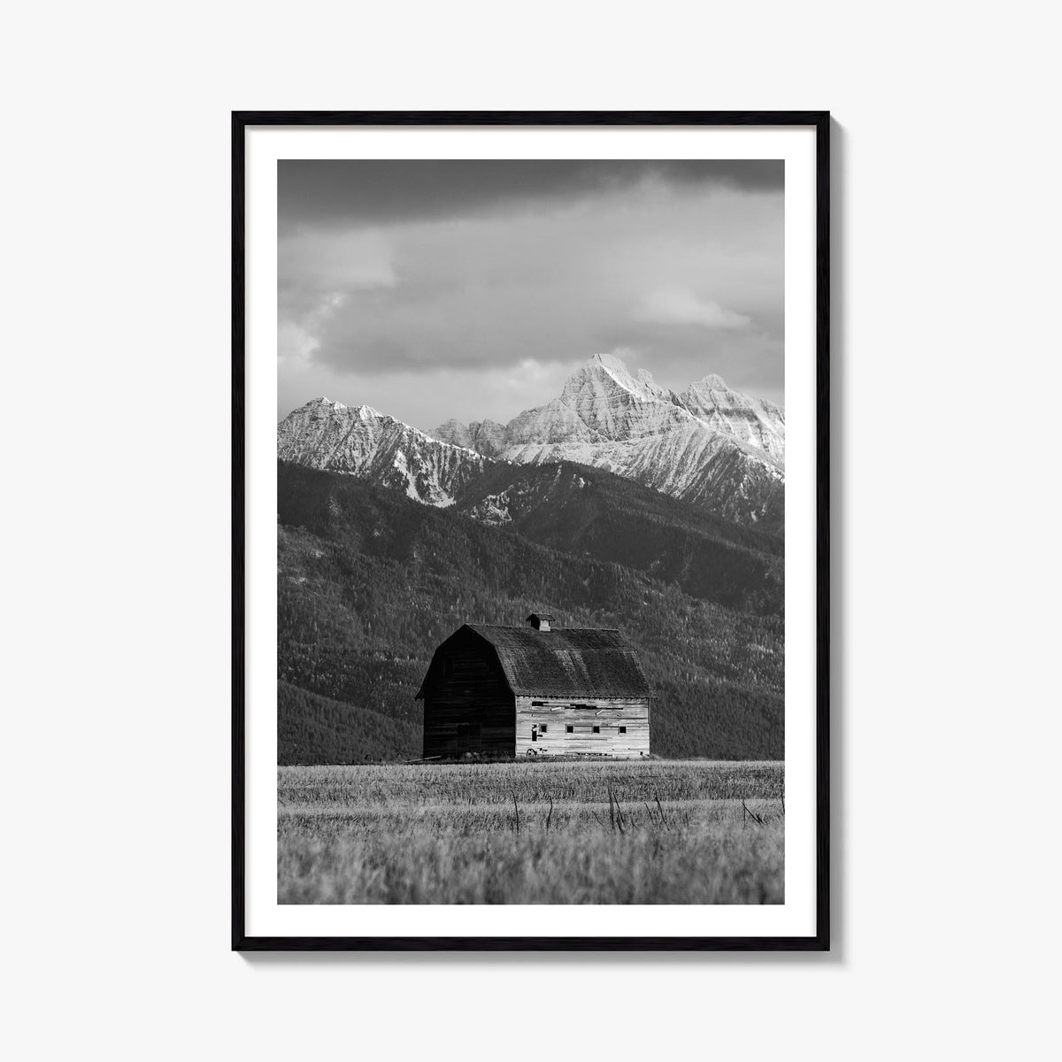 Montana no. 1 black & white photo poster of United States – vertical wall art, unframed print shown in interior mockup