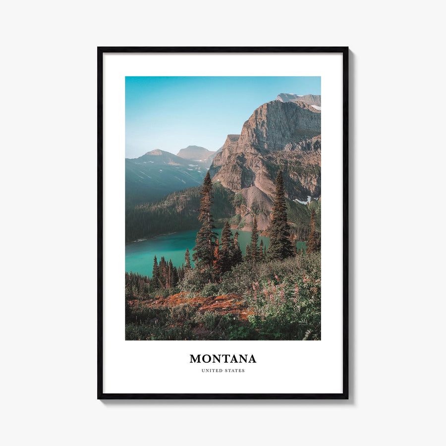 Montana no. 1 colorful classic poster of United States – vertical wall art, unframed print shown in interior mockup