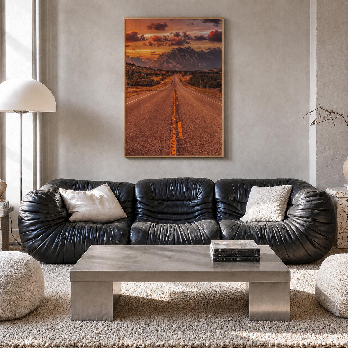 Montana no. 1 colorful photo poster of United States – vertical wall art in natural wood frame, hanging on wall