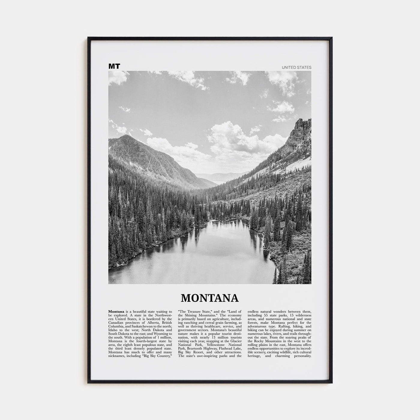 Montana No 1 Poster None / 8x12 in Nbourhood Travel B&W Poster