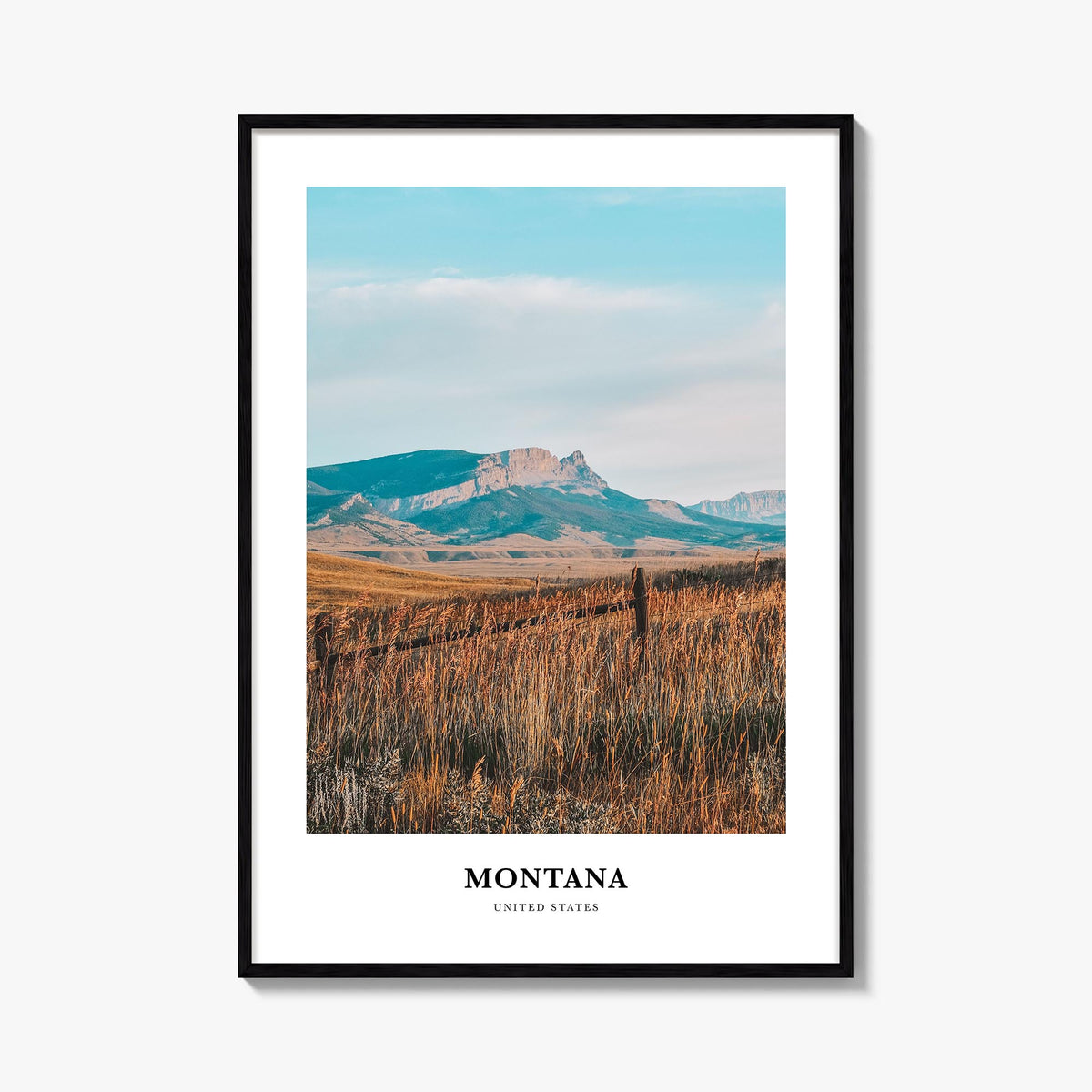 Montana no. 2 colorful classic poster of United States – vertical wall art, unframed print shown in interior mockup