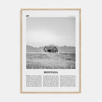 Montana No 2 Poster Natural Wood / 8x12 in Nbourhood Travel B&W Poster