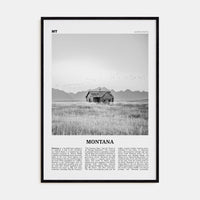 Montana No 2 Poster Black Wood / 8x12 in Nbourhood Travel B&W Poster