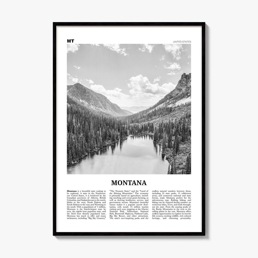 Montana Newspaper No 1 Poster, framed poster mockup