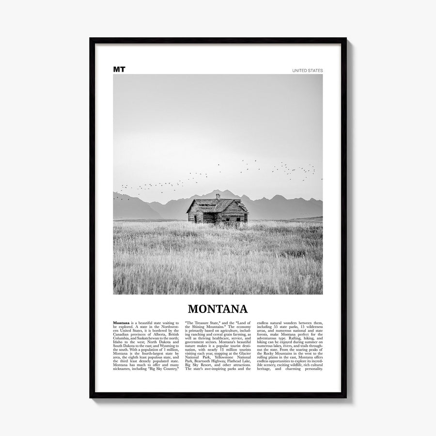 Montana Newspaper No 2 Poster, framed poster mockup