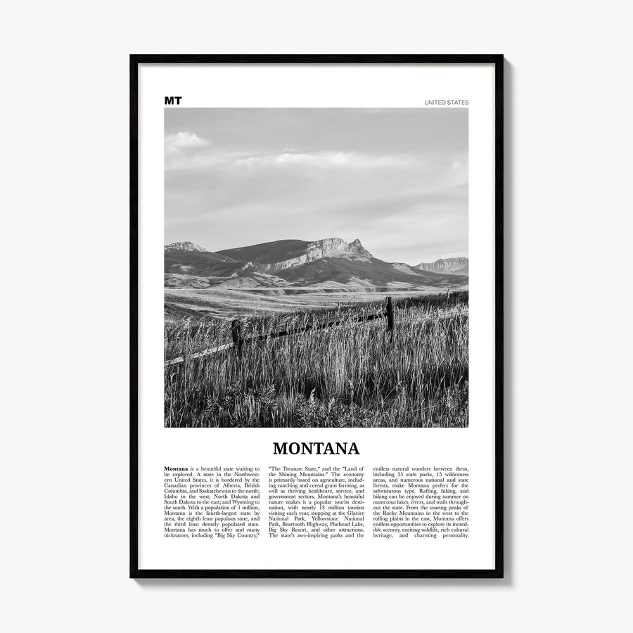 Montana Newspaper No 3 Poster, framed poster mockup
