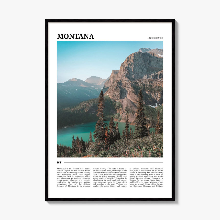 Montana Travel No 1 Poster, framed poster mockup