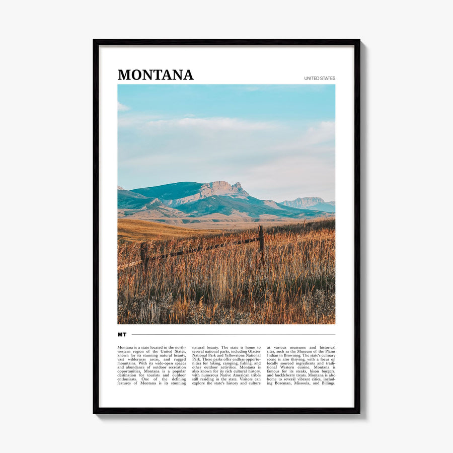 Montana Travel No 2 Poster, framed poster mockup