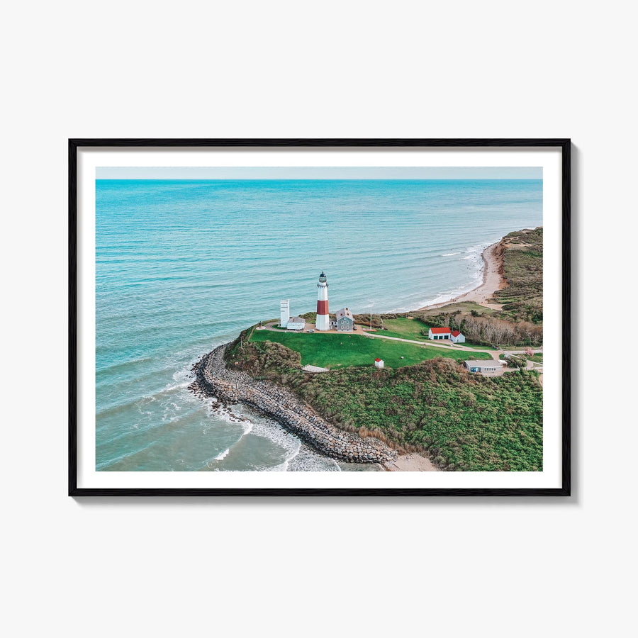 Montauk colorful photo poster of New York, USA – horizontal wall art, unframed print shown in interior mockup