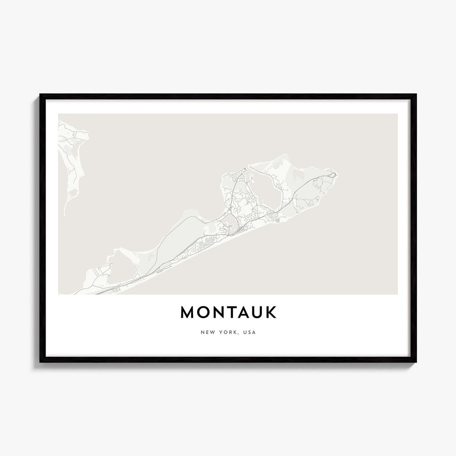 Montauk Map Poster, framed poster mockup