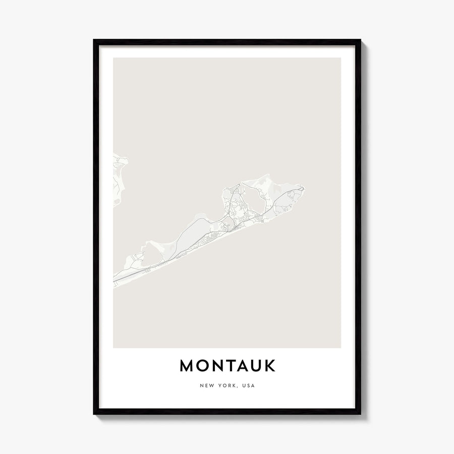 Montauk Map Poster, framed poster mockup