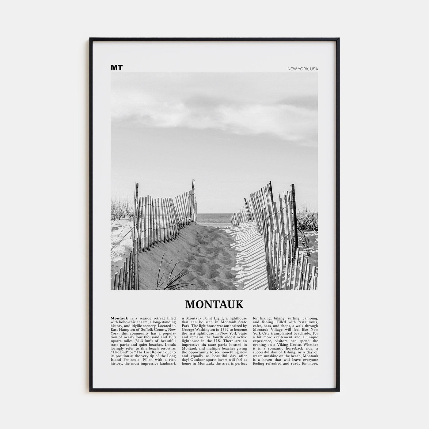 Montauk No 1 Poster None / 8x12 in Nbourhood Travel B&W Poster