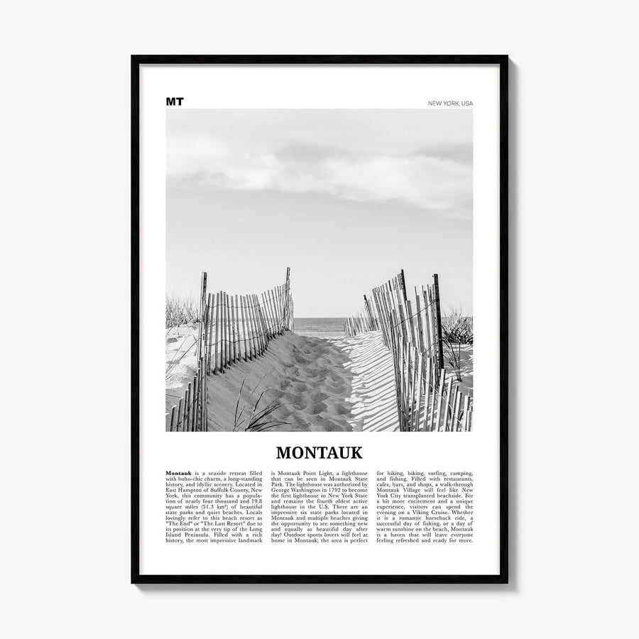 Montauk Newspaper No 1 Poster, framed poster mockup