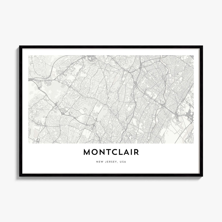 Montclair Map Poster, framed poster mockup