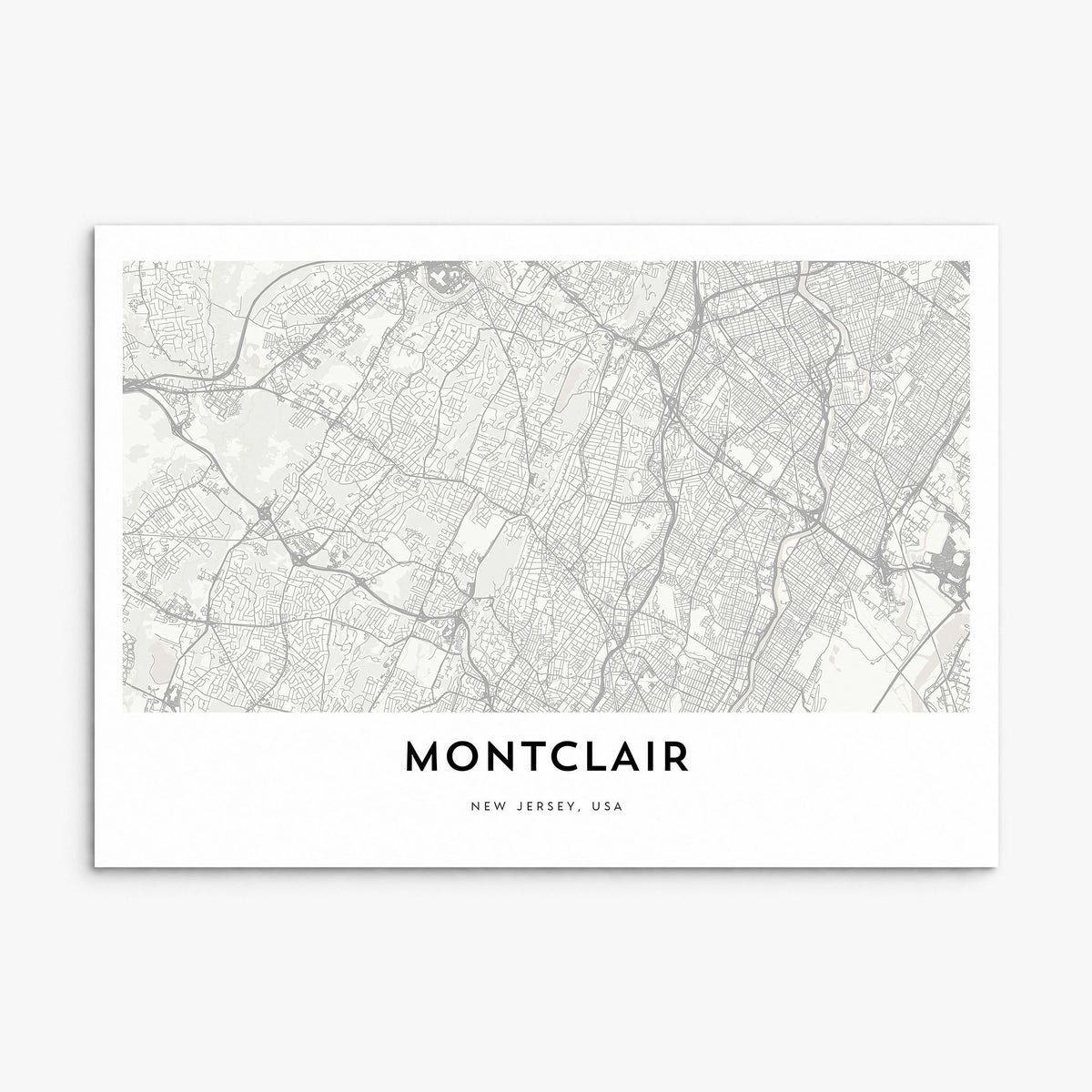 Montclair Map Poster, print only (unframed)