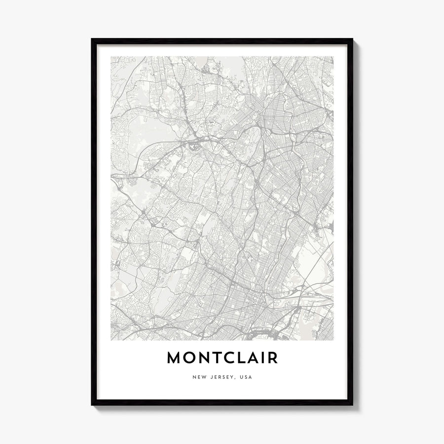 Montclair Map Poster, framed poster mockup