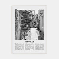 Montclair Poster White Wood / 8x12 in Nbourhood Travel B&W Poster