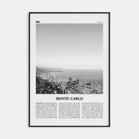 Monte Carlo Poster None / 8x12 in Nbourhood Travel B&W Poster