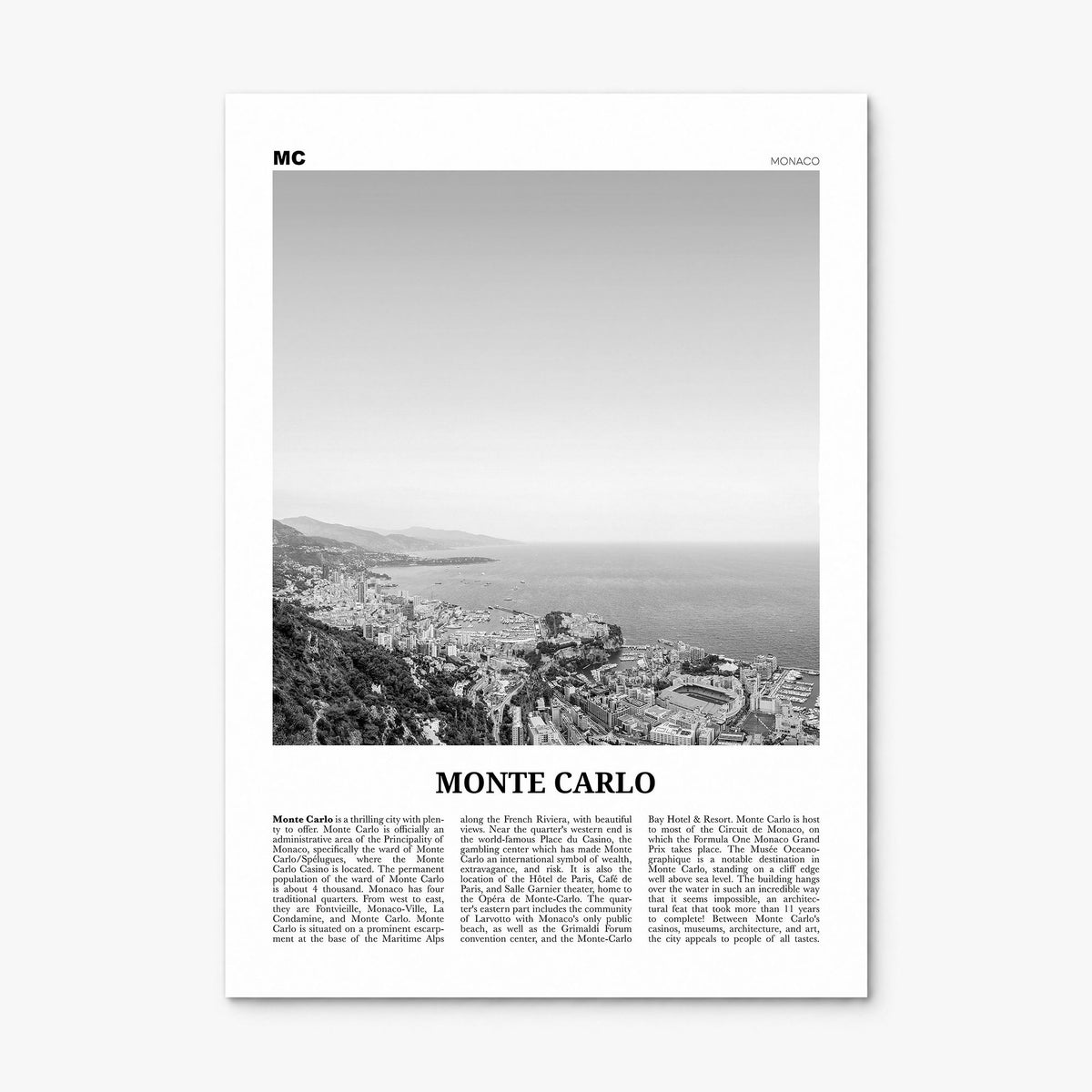 Monte Carlo Newspaper Poster, print only (unframed)