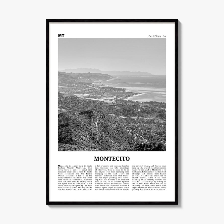 Montecito Newspaper Poster, framed poster mockup