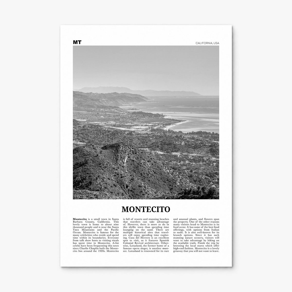 Montecito Newspaper Poster, print only (unframed)
