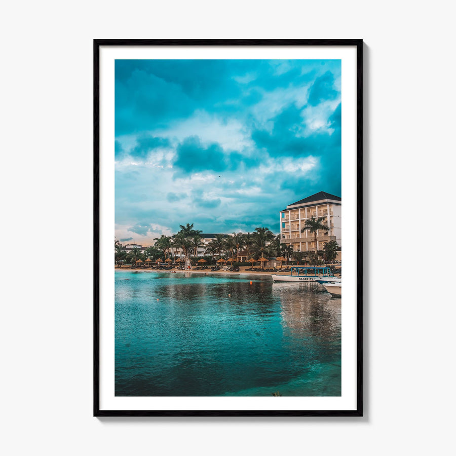 Montego Bay Photo Poster, framed poster mockup, white border