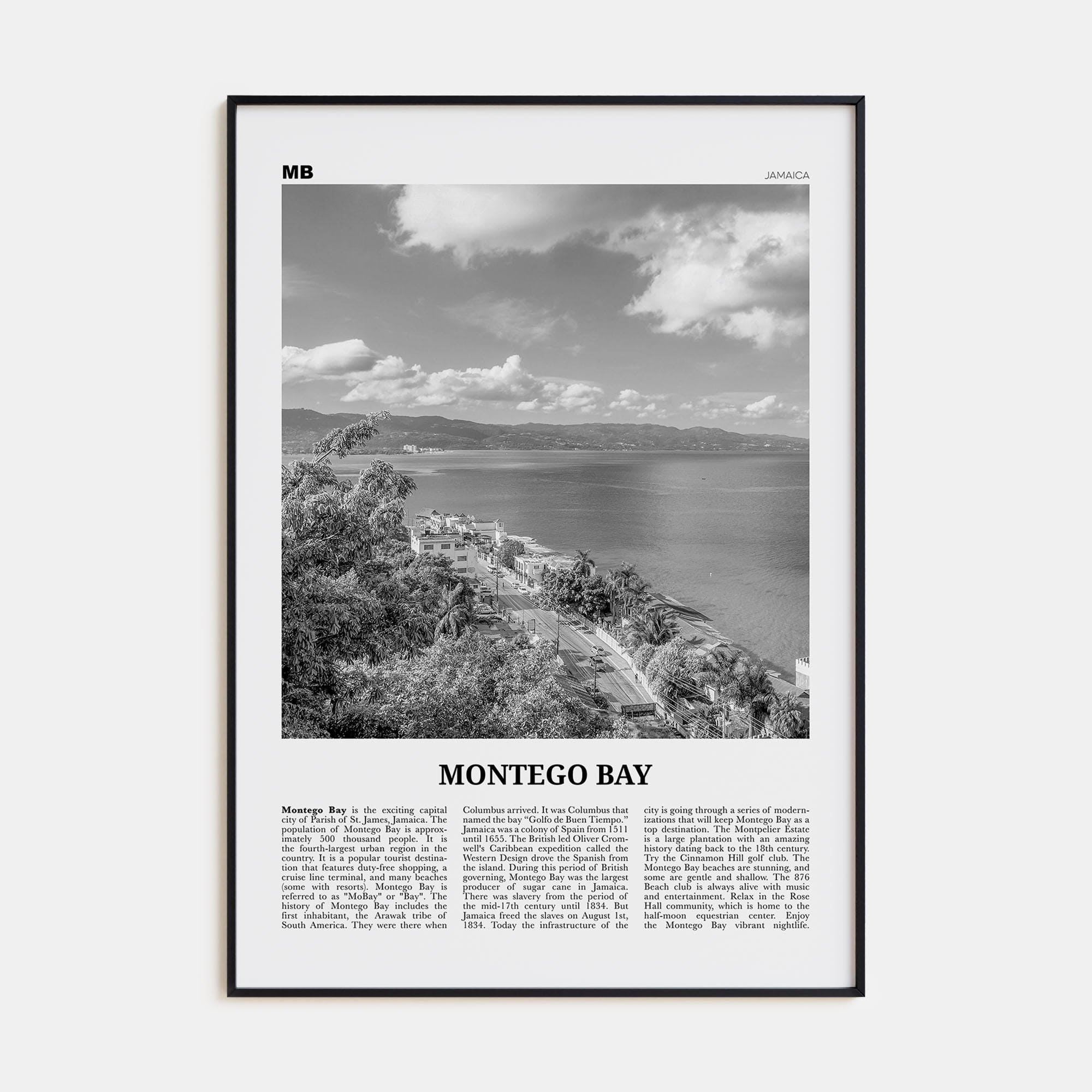 Montego Bay Poster None / 8x12 in Nbourhood Travel B&W Poster