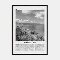 Montego Bay Poster Black Wood / 8x12 in Nbourhood Travel B&W Poster