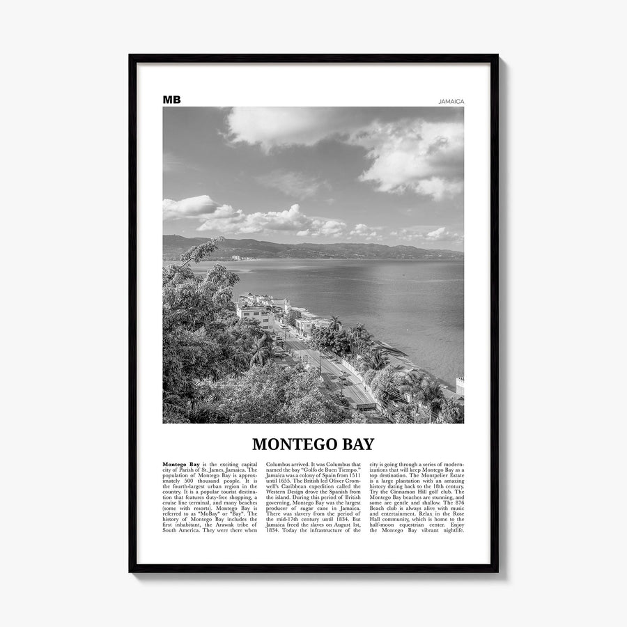 Montego Bay Newspaper Poster, framed poster mockup