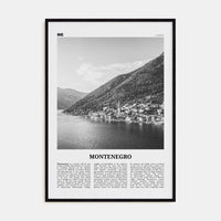 Montenegro Poster Black Wood / 8x12 in Nbourhood Travel B&W Poster