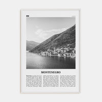 Montenegro Poster White Wood / 8x12 in Nbourhood Travel B&W Poster