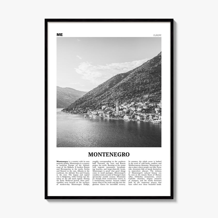 Montenegro Newspaper Poster, framed poster mockup