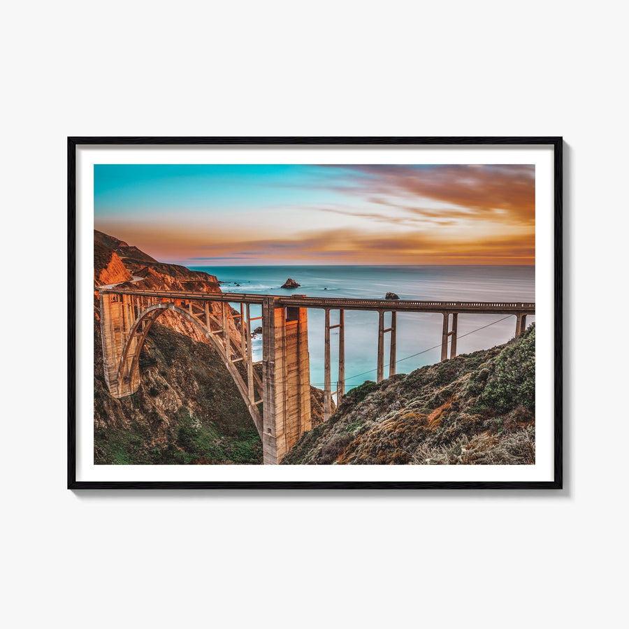 Monterey colorful photo poster of California, USA – horizontal wall art, unframed print shown in interior mockup