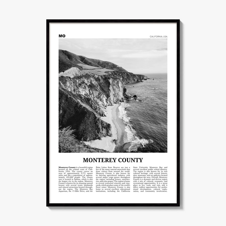 Monterey County Newspaper Poster, framed poster mockup