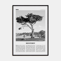 Monterey Poster Black Wood / 8x12 in Nbourhood Travel B&W Poster