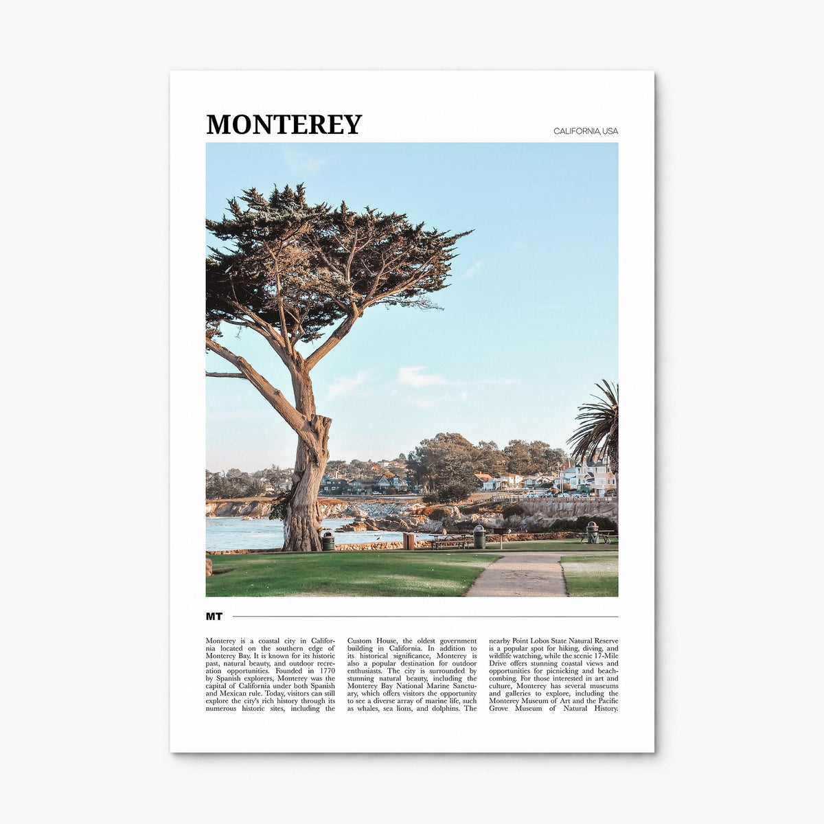 Monterey, California Travel Poster, print only (unframed)