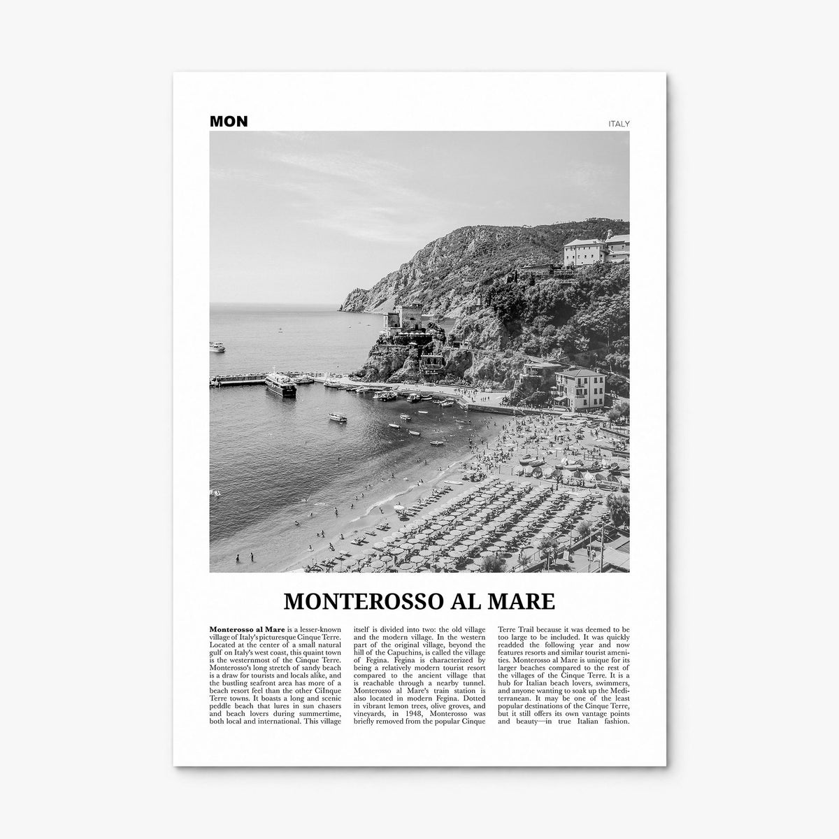 Monterosso al Mare Newspaper Poster, print only (unframed)